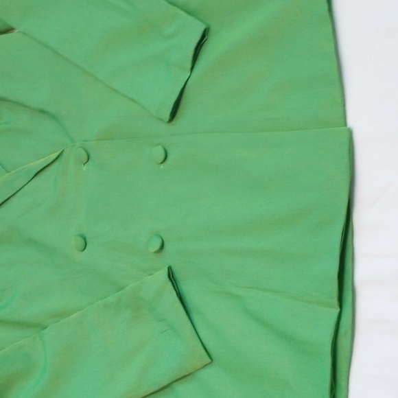 Nasty Gal Women's Blazer Dress Sz 2 Green Petite Shimmer Double Breasted Party - Picture 3 of 10